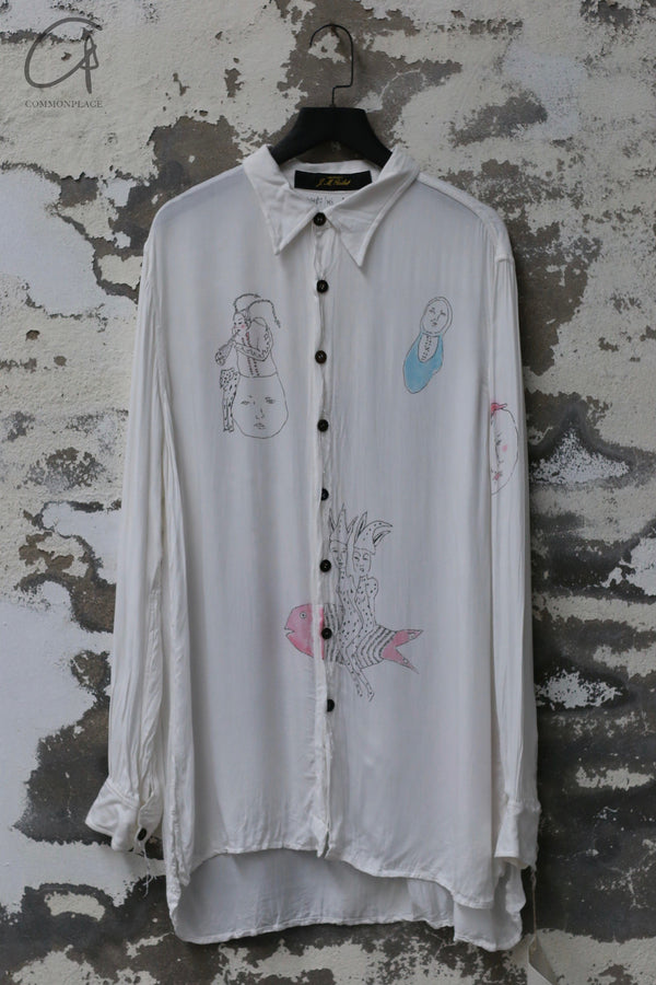 ARCHIVIO J.M.Ribot 24 Autumn and Winter Dyed Hand-painted Shirt Italy AJM-SH07/MI/SKETCH-0 Hand-painted AJM-SH07